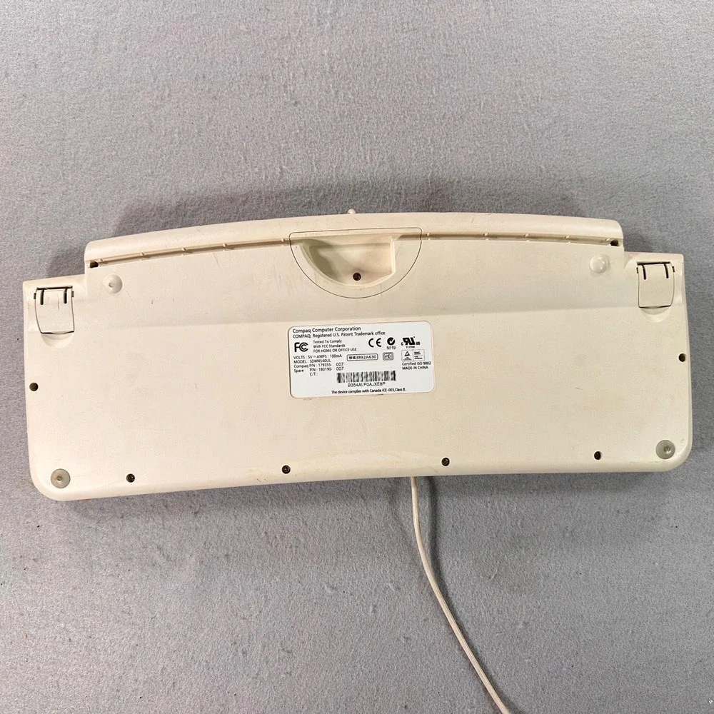 Vintage Compaq SDM4540UL Multimedia USB Wired Keyboard Off White Retro Y2K
